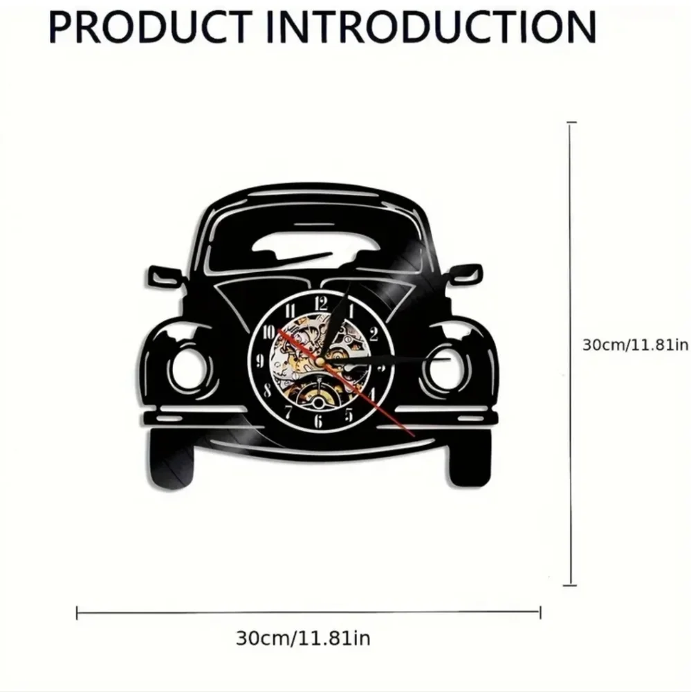 New Volkswagen VW bug vinyl record clock